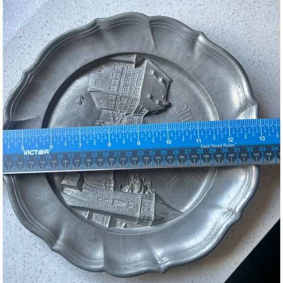Pewter Plate Nürnberg Albr. Dürer Haus Design 9" D Artists Wall Plate Gift - Picture 9 of 12